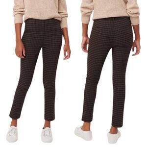 Loft High Waist Skinny Karen Plaid Preppy Ankle Pants 4 Petite